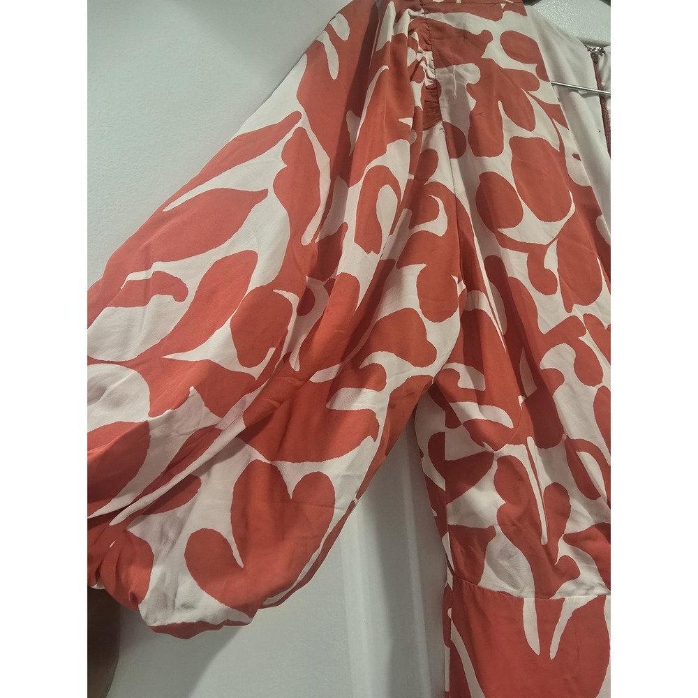 Rhode Ina Midi Dress W/ Puff Sleeves in Red Caspi Sz 6 NWT MSRP $450 - Picture 13 of 14